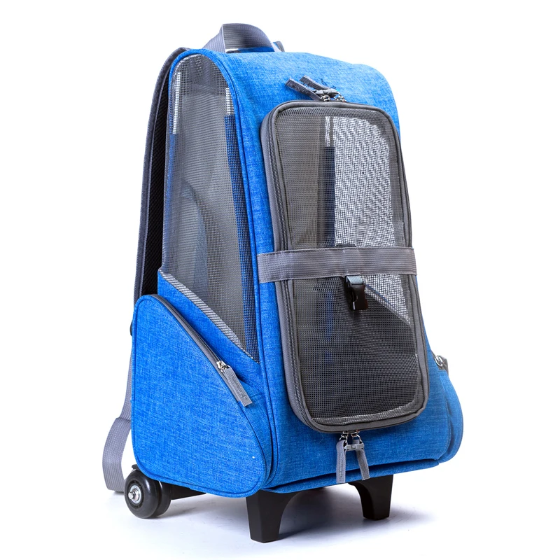 Portable Luggage Duffel Bag Cat With Twine Blue Travel Bags Carry-on In Trolley Handle