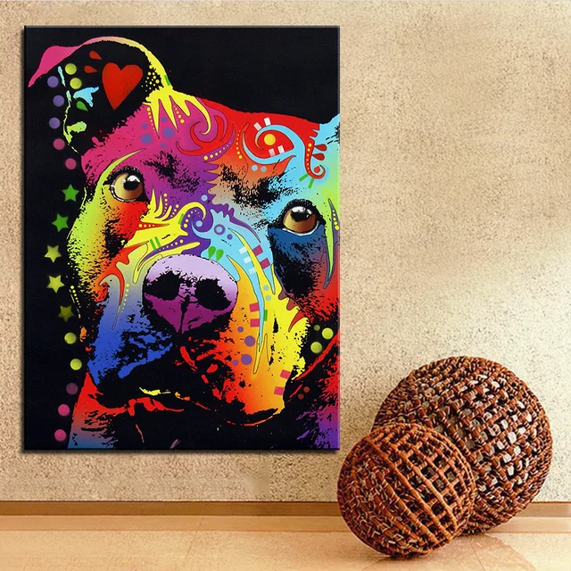 Pitbull Wall Art aliexpress : buy large size print oil painting wall painting Pitbull Wall Art aliexpress : buy large size print oil painting wall painting