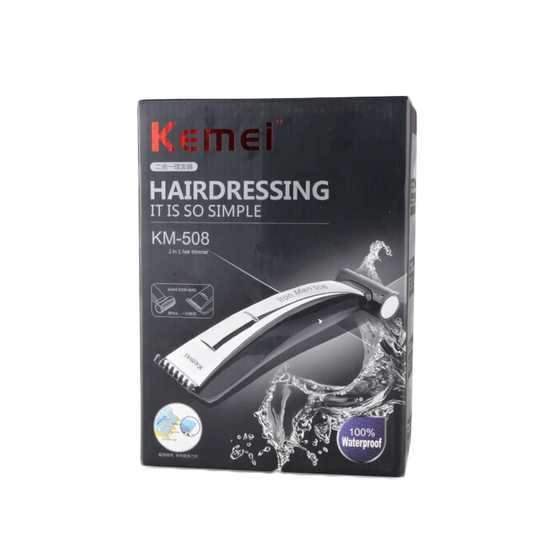 Kemei машинка для стрижки волос с двойной головкой Водонепроницаемый Электрический триммер для волос EU Plug бритва перезаряжаемая электрическая бритва KM-508