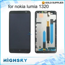 Tested Display For Nokia Lumia 1320 LCD With Touch Screen Digitizer + Frame Black High Quality 1 Piece Free Shipping