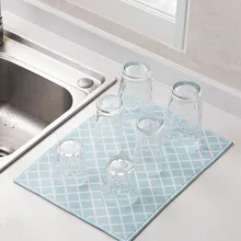 Домашний термостойкий водонепроницаемый скандинавский западный стиль коралловый бархат кухонный столешница коврик для посуды H0415