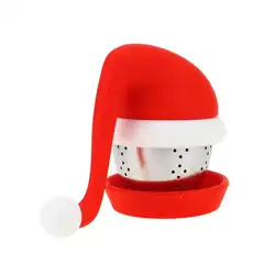 Горячая продажа Рождественская форма шляпы чайник Infuser Фильтр силиконовый диффузор подарок