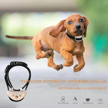 

Dog stop barking Electric shock collar Gold bark collar Rechargeable 7 levels Adjustable sensitivity Automatic Anti bark collar