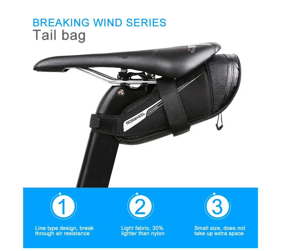 Top ROSWHEEL RACEK SERIES BICYCLE TAIL BAG BIKE SADDLE BAGS CYCLING RIDING EQUIPMENT STORAGE ORGANIZER BAG LIGHT RAIN PROOF 0 Top ROSWHEEL RACEK SERIES BICYCLE TAIL BAG BIKE SADDLE BAGS CYCLING RIDING EQUIPMENT STORAGE ORGANIZER BAG LIGHT RAIN PROOF 0