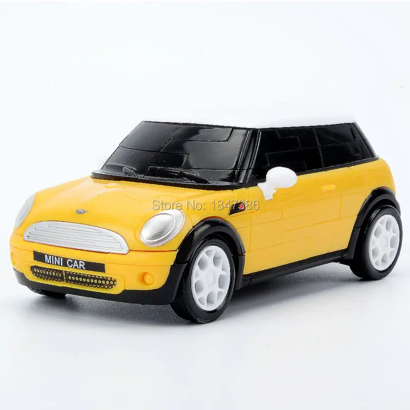 64 шт. Mini Cooper 1:32 лицензированный 3-D Автомобиль DIY Головоломка модель строительные наборы набор, Детские забавные автомобильные наборы игрушка, синий и желтый