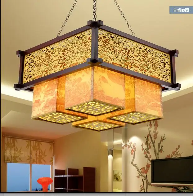 

Chinese Style Ceiling Pendant Living Room Antique Hotel Restaurant Work Light New Chinese Restaurant Square CL