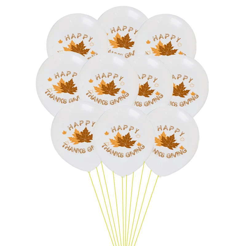 

10Pcs White Yellow Latex Balloon Happy Thanks Giving Confetti Balloons Decoration Thanks Giving Day Party Supplies