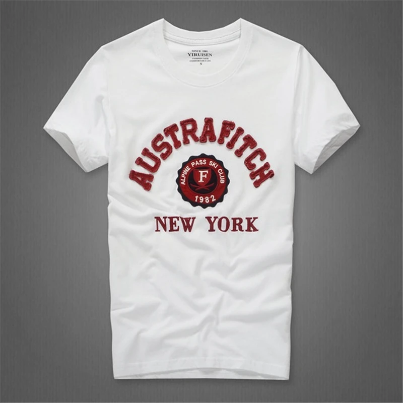 Camiseta футболка из хлопка с круглым вырезом и надписью Мужская брендовая