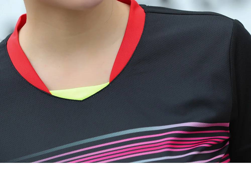 Новая быстросохнущая футболка для бадминтона Мужская/Женская, спортивная одежда для бадминтона, рубашка для настольного тенниса, теннисная футболка AY008