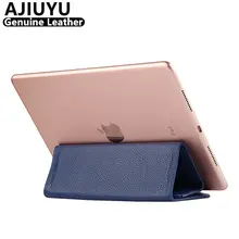 AJIUYU Genuine Leather For Apple iPad mini 4 Case Cowhide Smart Cover Protective Protector For iPad mini4 Tablet 7.9 inch Case