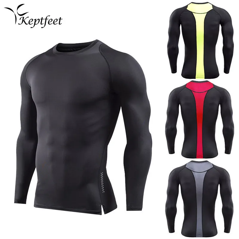 

New Arrival Long Sleeve Slim Quick-drying Fitness Wear Breathable Running T-Shirts Basketball Training Clothes For Men