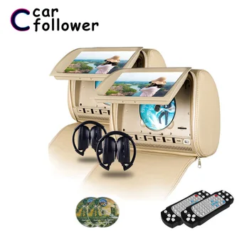 

2PCS 9 Inch Car DVD Player Headrest 800x480 Zipper Cover TFT LCD Screen MP5 Support IR FM USB SD Speaker Game Monitor Car