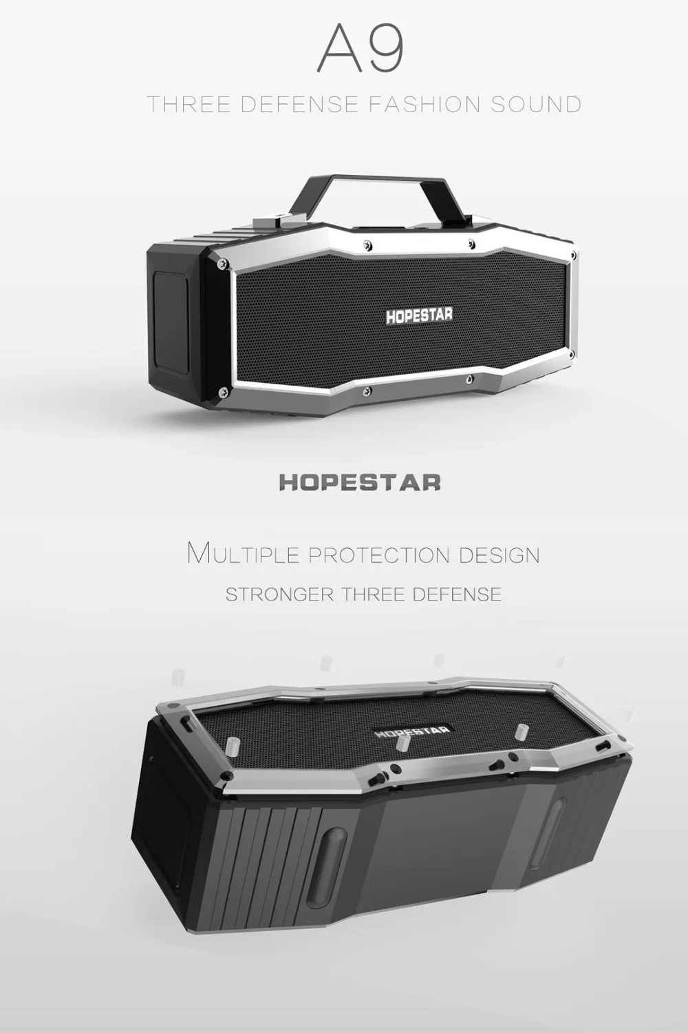 HOPESTAR A9 IPX6 Водонепроницаемый Bluetooth динамик открытый портативный беспроводной громкий динамик звуковая система 3D стерео музыка объемный