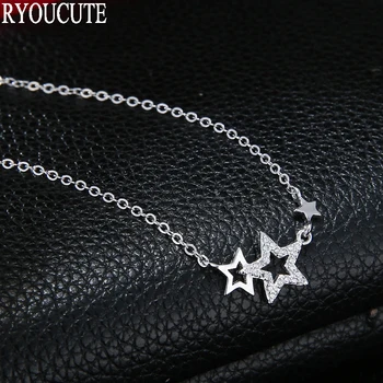 

New Arrivals 925 Sterling Silver Crystal Star Necklaces for Women Wedding Jewelry Fashion Jewelry