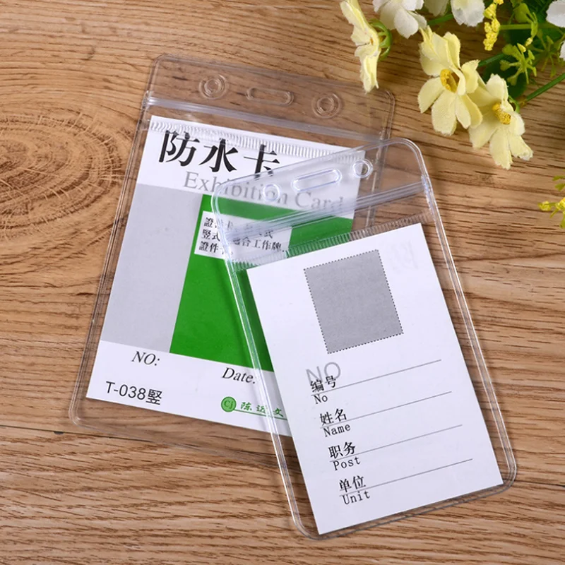 

5 Pcs/set Cute PVC ID Badge Case Clear With Transparent Card Badge Card Badge Card Holder Office Stationery Supplies