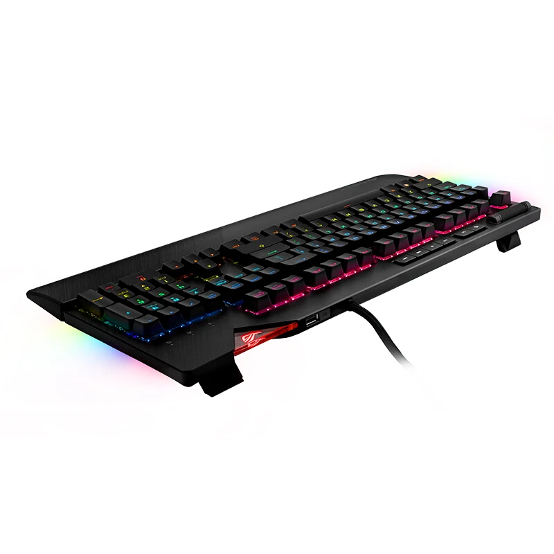 ROG Strix Flare RGB mechanical gaming keyboard with Cherry MX switches, customizable illuminated badge and dedicated media keys