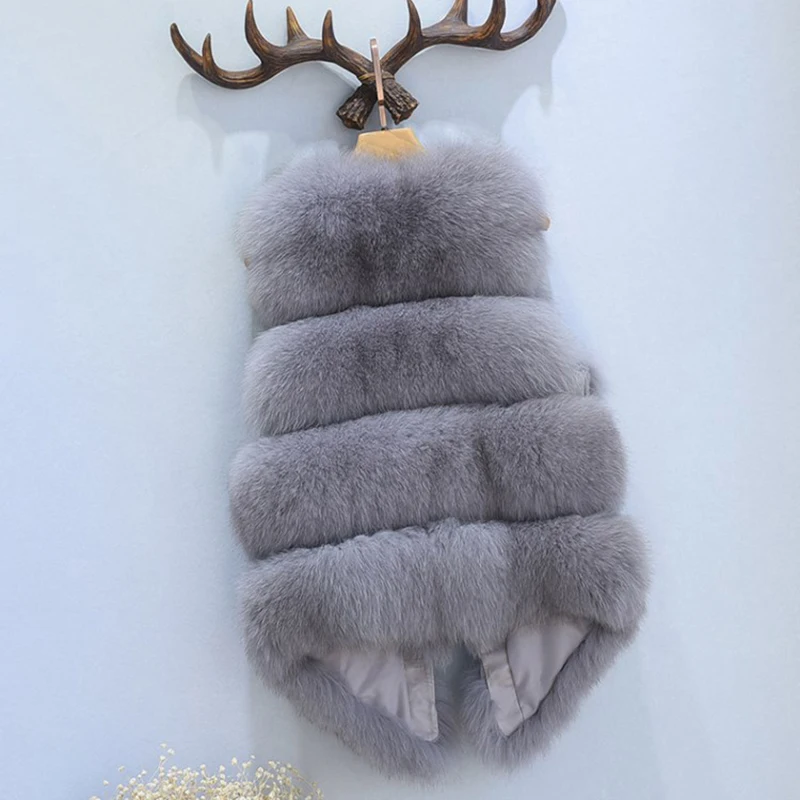 Faux Fur Coat Women 2018 Winter Fur Vest Sleeveless V-neck Warm Furs Jacket Women Coat Outwear Plus Size 3XL Warm Slim Overcoat