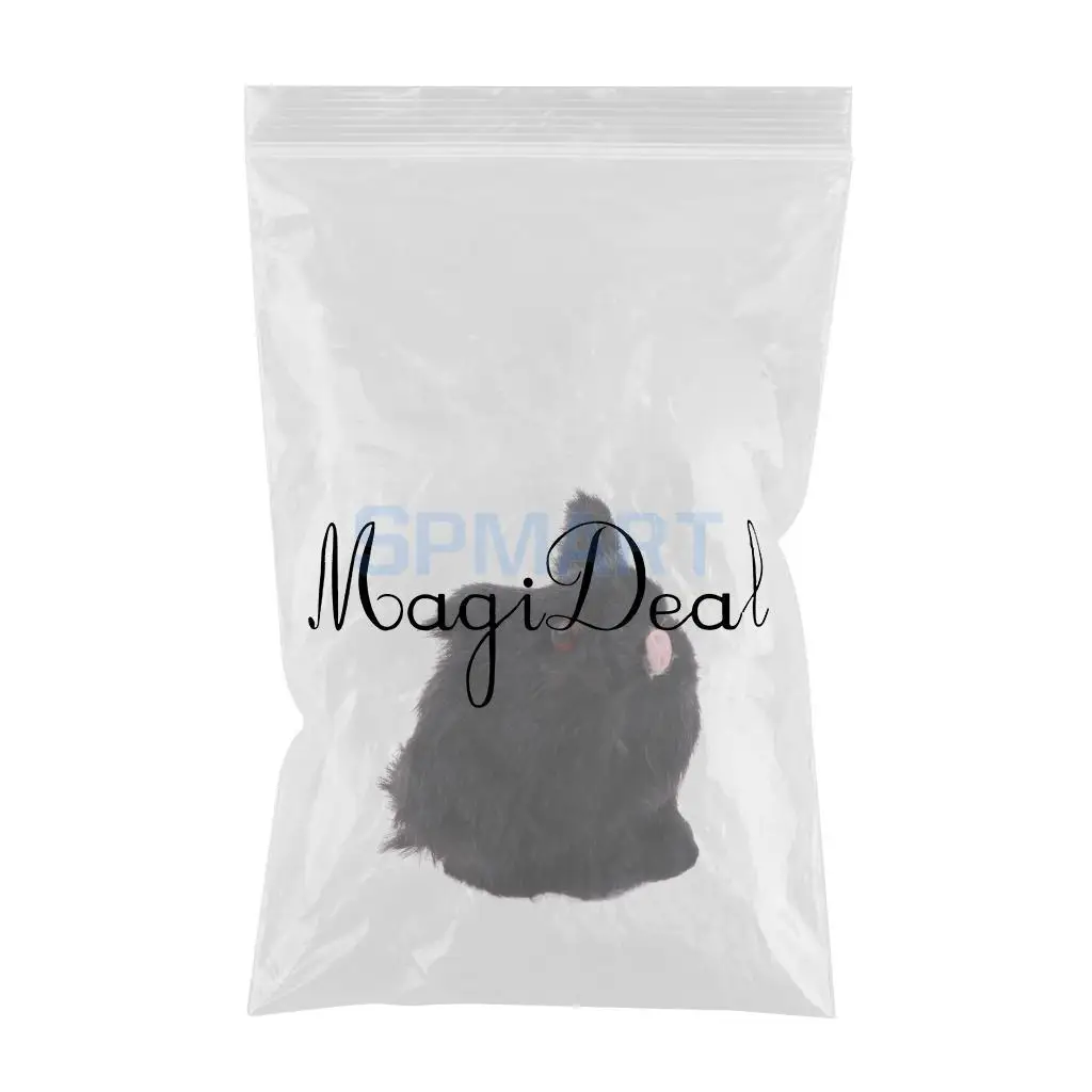Lifelike Simulation Plush Stuffed Rabbit Hare Bunny Animals Model Figure Plush Figures Soft Toy Home Decoration Black