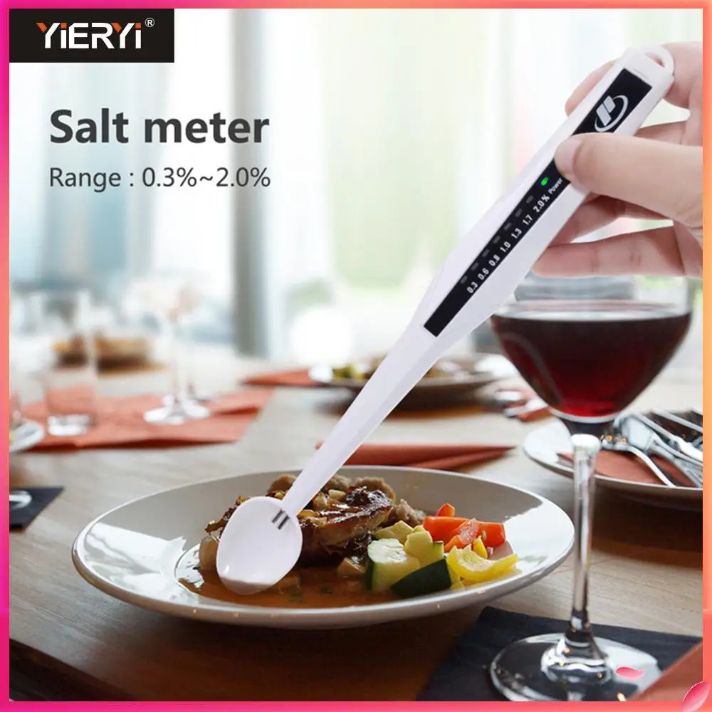 

Yieryi Mini Portable Salinometer Led Salinity Meter Electronic Foods Salt Meter Analyzer For Kitchen food soup Pen Shape