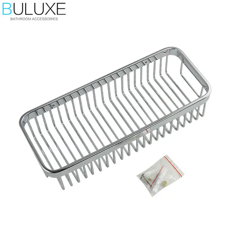 

BULUXE Brass Bathroom Accessories Corner Shelf,Chrome Finished Wall Mounted Bath Shower Caddy Storage Holder HP7731