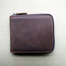 Горячая Распродажа для мужчин компактный кожаный бумажник натуральная кожа дизайнер кошелек пояса из натуральной кожи Винтаж коровьей высокое качество