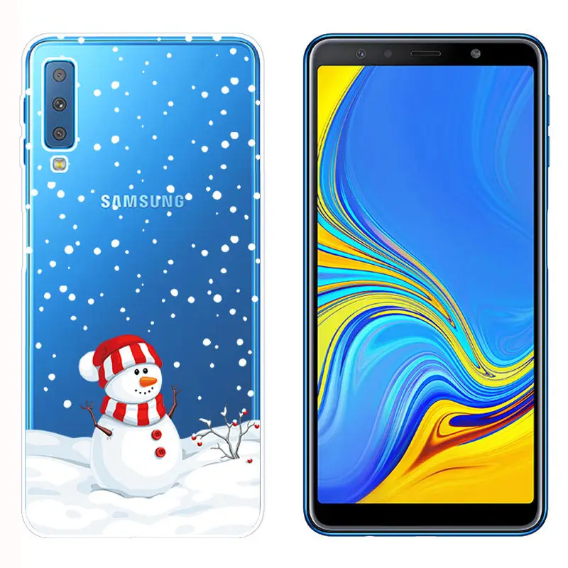 Arvin Christmas Case FOR Samsung A7 2018 A320 A520 A8 Smart Phone Cover FOR Samsung A750 Painted Phone Case FOR A8 Plus 2018 TPU (9)