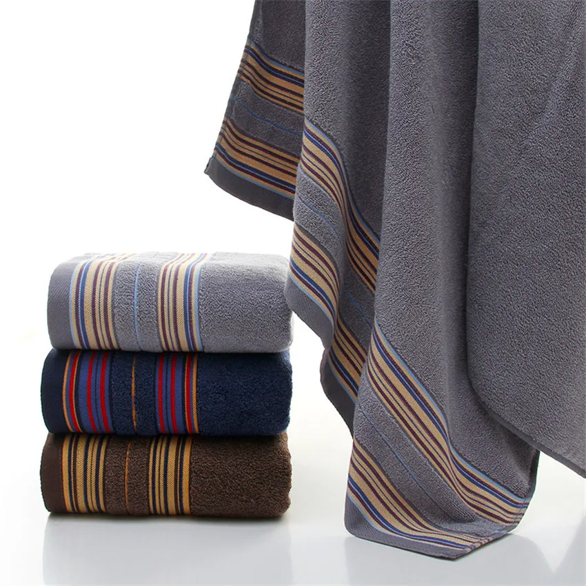 Hot-Sale-Striped-Big-Bath-Towel-70-140cm-100-Soft-Cotton-Swimming-Beach-Towels-Quality-Blue