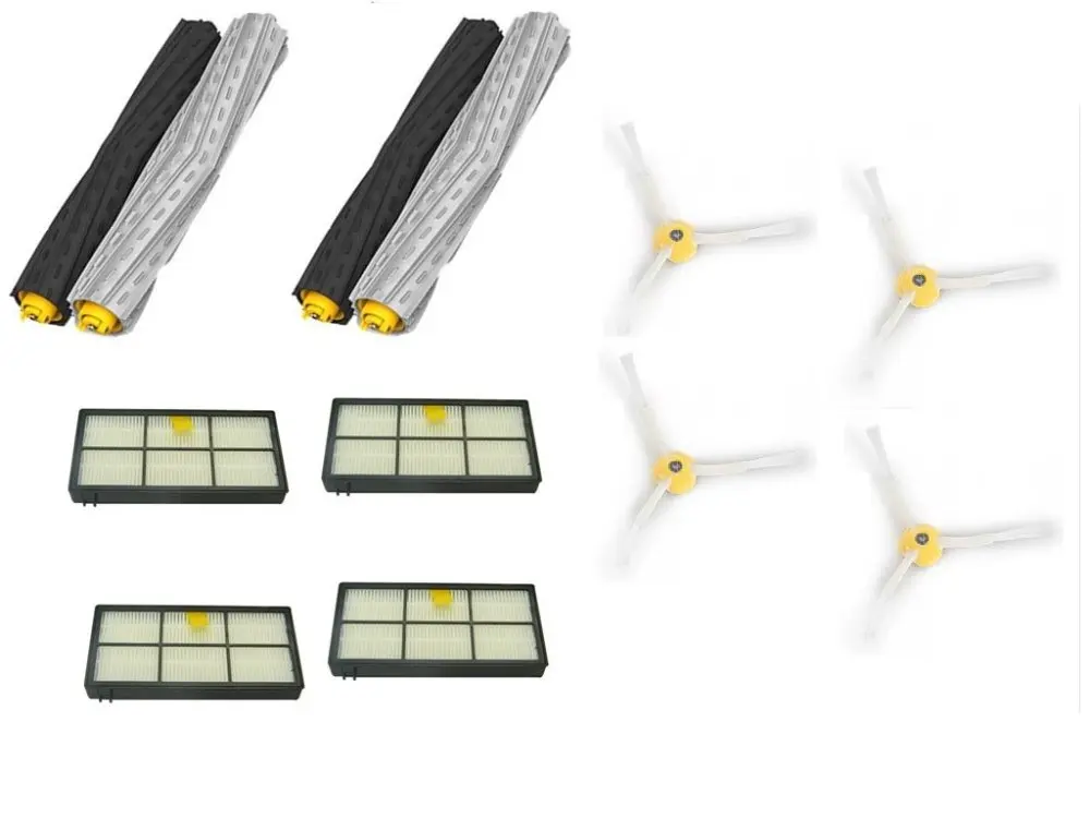 

2 Debris Extractor brush +4 HEPA Filter +4 Side Brush Kit For iRobot Roomba 800 870 880 980 vacuum cleaner Accessories parts