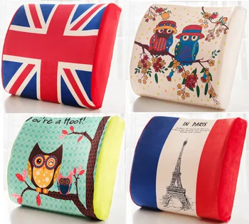 

New England Animal Owl Design Ergo Lumbar Pillow Memory Foam Lumbar Cushion kids Sofa Office Chair Back Cushions 40x36x12cm B346