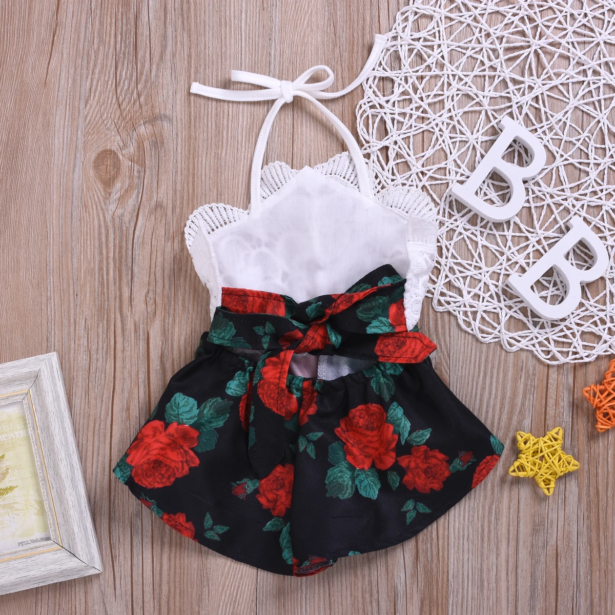 Baby Girl Clothes Flower Print Romper Outfit