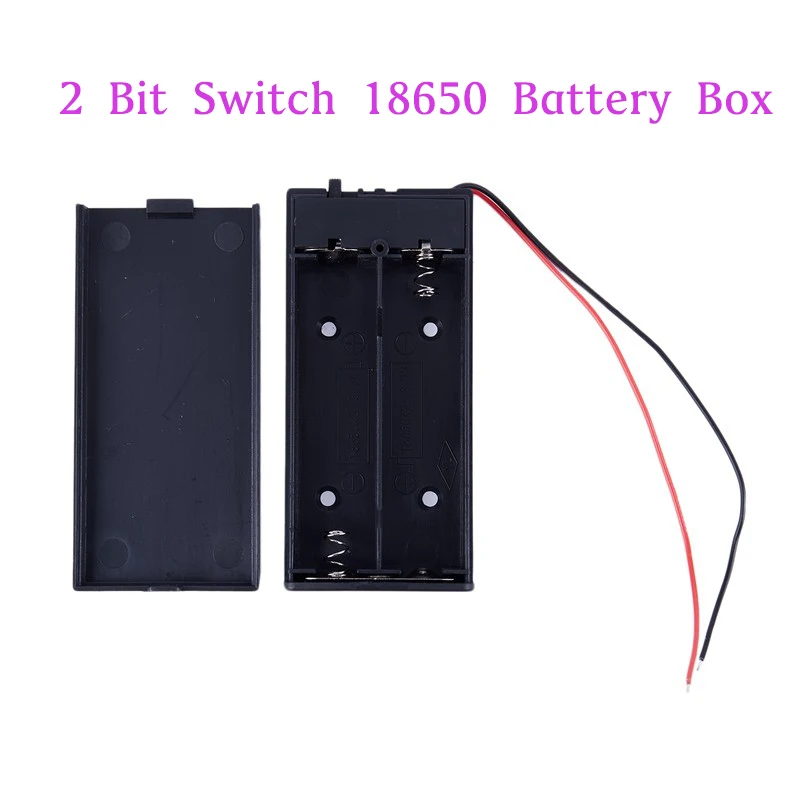 

1PC 2 Slot 18650 Battery Holder Connector Storage Case Box with ON/OFF Switch with Cable