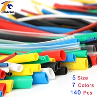Полиолефин Ассорти термоусадочная трубка изоляционная термоусадочная трубка wrap Wire Cable 140 шт. 7 цветов Ассортимент термоусадочная трубка - изображение