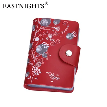 EASTNIGHTS 2017 card holder genuine leather business card holder women leather wallet credit card holder book ID card case