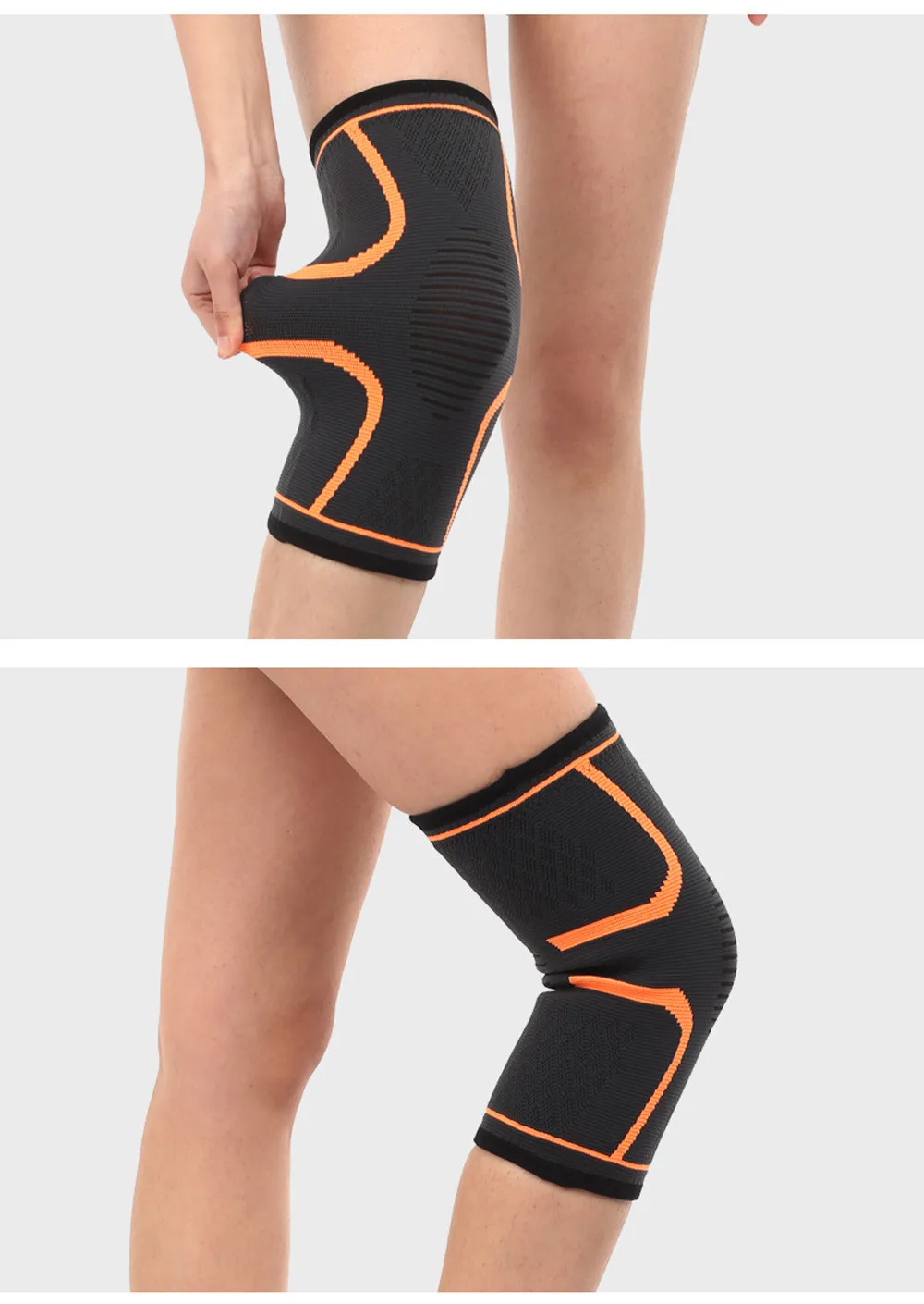 Two Pcs Knee Sleeve Compression Brace Support For Sport Joint Pain Arthritis Relief