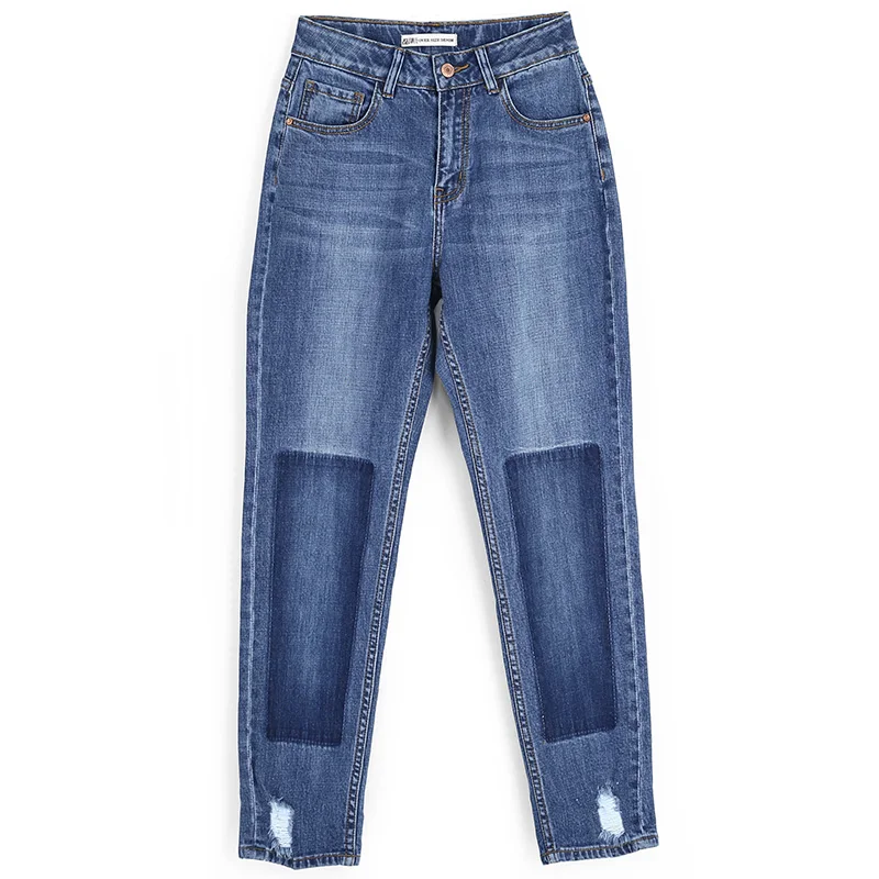 Женские джинсы LEIJIJEANS свободные прямые с эффектом отбеливания со средней талией