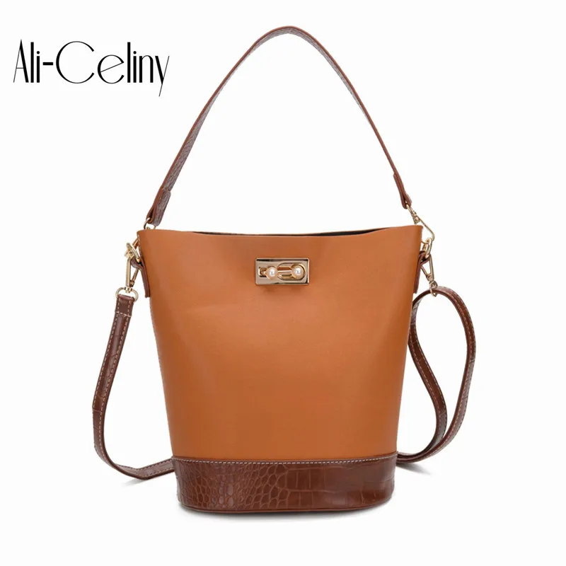 Buy Strap Bucket Bags Women Leather Large Designer