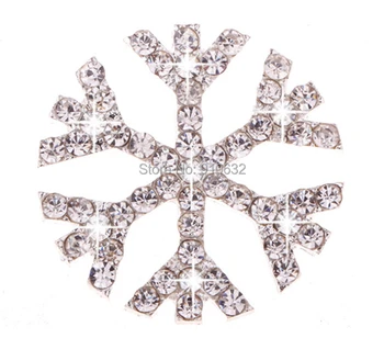 

50pcs 28mm Crystals SnowFlake Buttons For Scrapbooking Craft Hair Clip Decoration