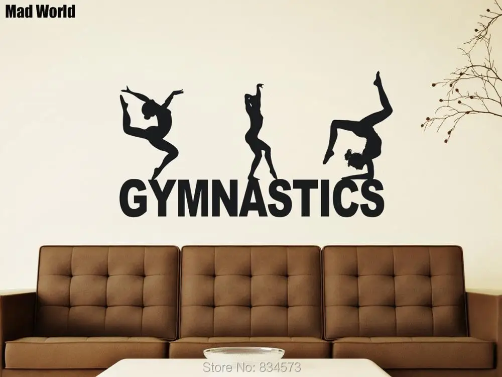 Mad World Gymnastics Sports Gymnastic Girls Wall Art Stickers Wall