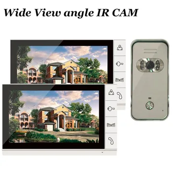 

Home 9 inch 2 Monitor Color Video Door Phone Intercom System Night Vision Wide Angle Waterproof IR Camera for Apartment Security