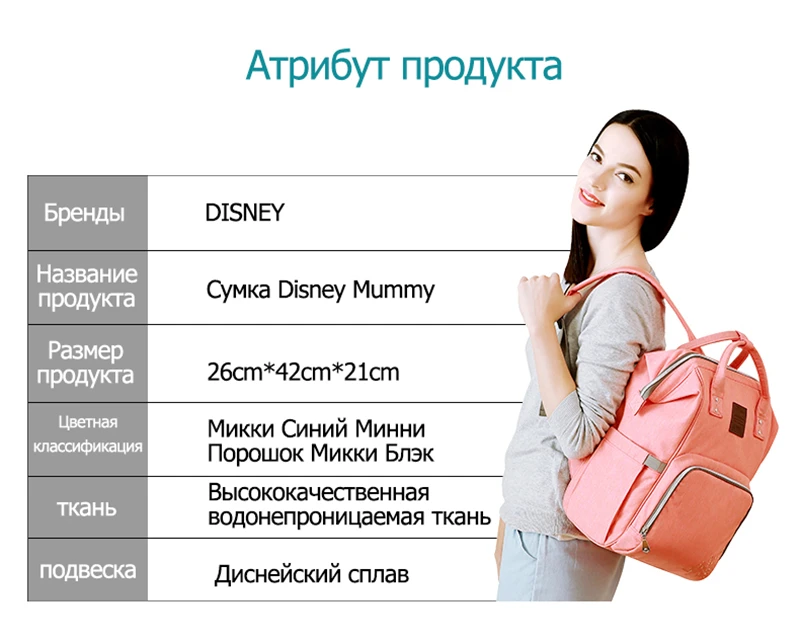 Disney Термальность изоляции мешок высокой емкости детские бутылочки сумки Рюкзак Baby Care Пеленки сумки Оксфорд изоляции сумки ZT005