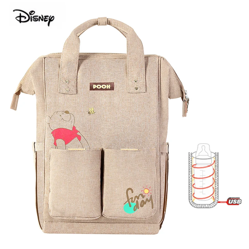 Disney многофункциональный большой емкости подгузник рюкзак Минни Микки ребенка мать мешок материнства рюкзак Винни Пух медведь - Цвет: brown