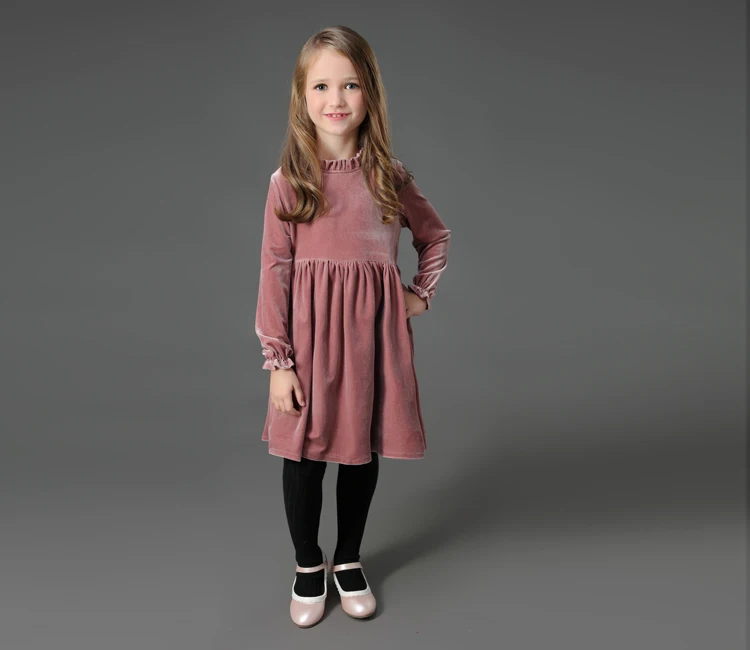 Детские зимние платья для девочек, коллекция 2018 года, осенняя школьная одежда для детей от 3 до 12 лет, вельветовое вечернее платье для