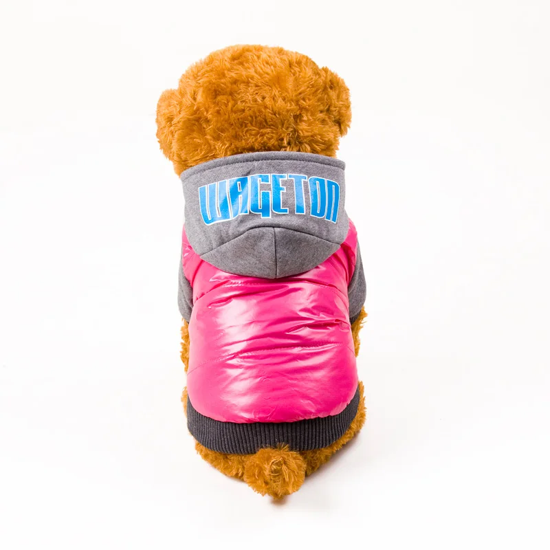 Одежда горячие мода одежды собаки WAGETON теплое пальто костюмы опт и розница- 3 цветов зима одежды для домашних животных щенок кошка - Цвет: Розовый