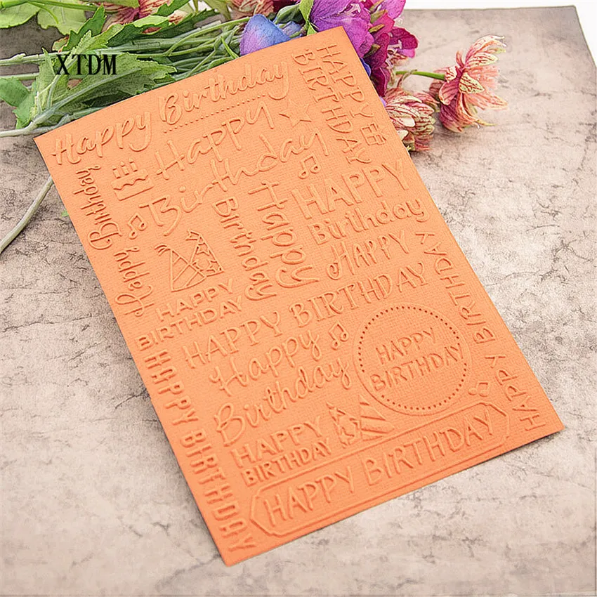 

Easter plastic happy birthday template craft card making paper card album wedding decoration Embossing folders