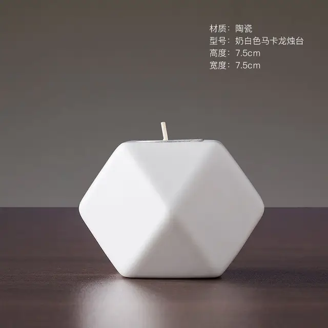 1pcs Hexagon White Ceramic Tealight Candle Holders Tabletop Decorative