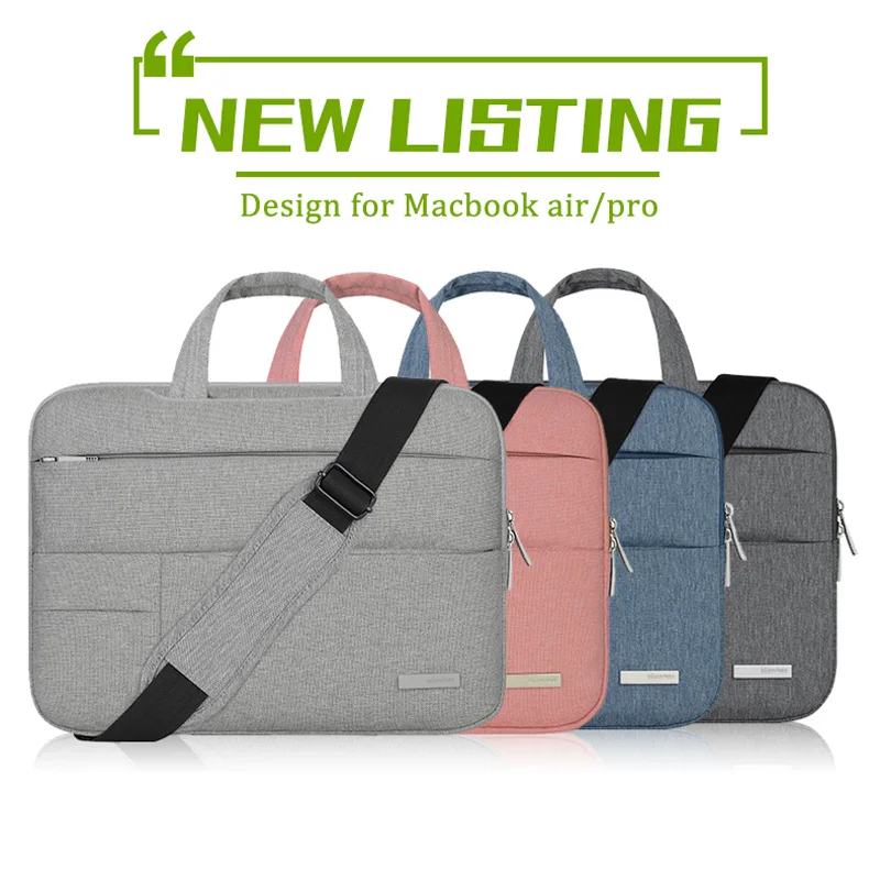 

New Laptop Bag for Macbook air pro 13 Case 11 12 13.3 15 inch Laptop Shoulder Bag Case for Macbook retina touchbar 13 15 Solid
