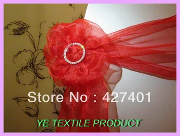 

Red2 Sonw Organza Chair Sash For Wedding Event &Party Decoration