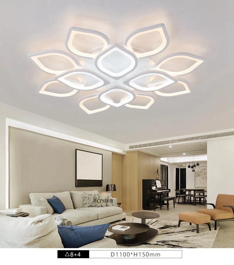 Modern White Flower High Power LED Ceiling Chandelier For Living Room Bedroom Acrylic Iron LED Chandelier Lamp 110-240V (5)
