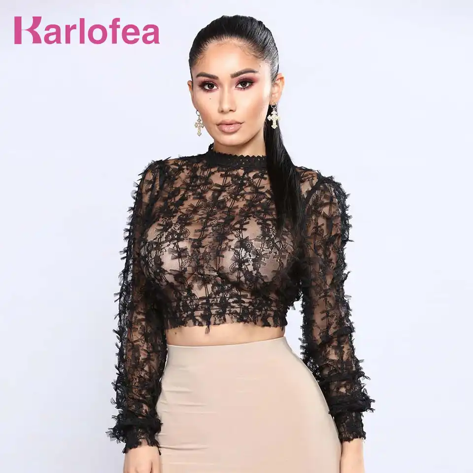 white mesh floral top