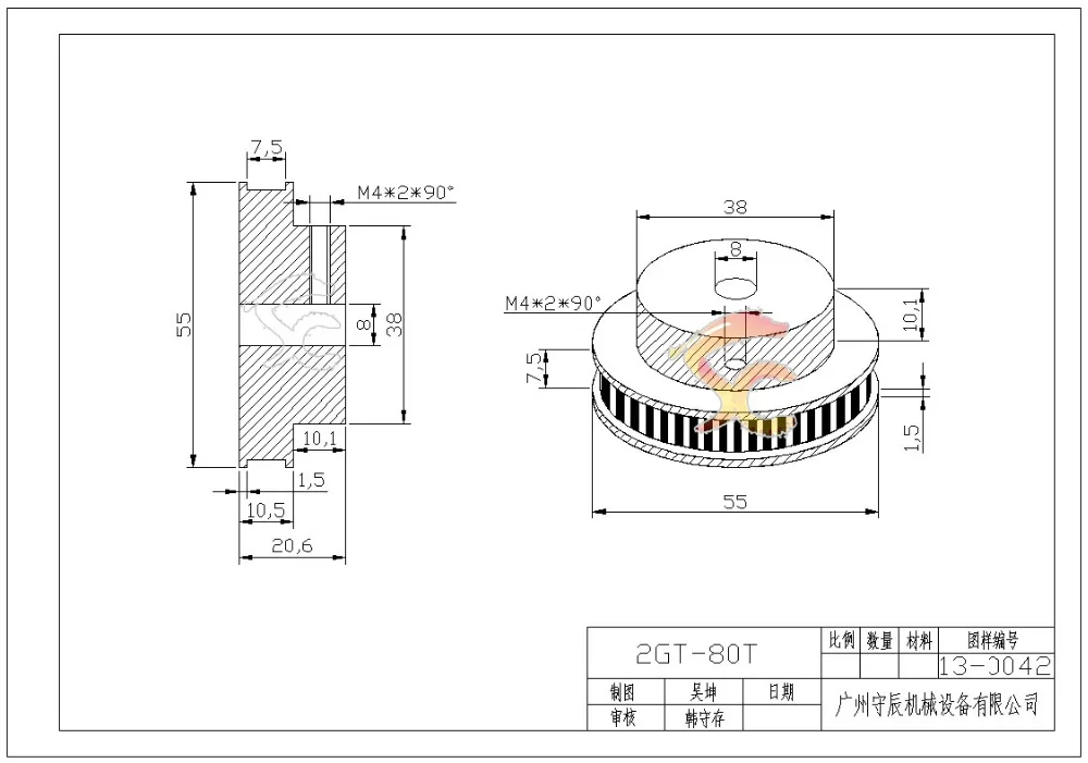 782-GT2-6mm высокого качества, ременный шкив GT2 80 зубов 16 зуба уменьшения 3D принтер аксессуары ремня ширина 6 мм, диаметр 8& 5 мм